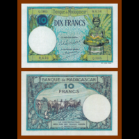 [КОПИЯ] Мадагаскар 10 франков 1937-47 с водяным знаком