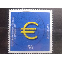 Германия 2002 Евро - монеты и банкноты Михель-1,7 евро гаш зубцовка 13 3/4