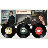 Chanson (Jean Ferrat, Barbara, Anne Vanderlove) - 3 Vinyl, 7", 45 RPM, EP, 1964, 1966