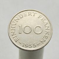 Саар 100 франков 1955