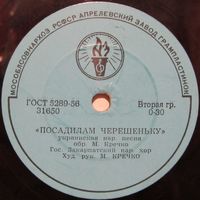 Государственный Закарпатский народный хор - Посадилам черешеньку / Верховино, мати моя (10", 78 rpm)