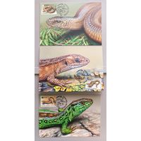 Картмаксимум "Рептилии" 2018г., 3 открытки