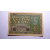 Германия Ro62а . 50  марок  1919 г.  ( В верхнем левом углу - Reihe 1 )