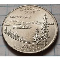 США 1/4 доллара, 2005 Квотер штата Орегон       P      ( 2-5-7 )