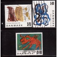 Дания-1998, (Мих.1191-1194) гаш., Искусство, Живопись, 3 марки