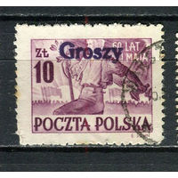 Польша - 1950 - Надпечатка Groszy на 10Zl - [Mi.661] - 1 марка. Гашеная.  (Лот 12Df)