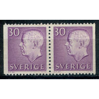 Швеция - 1962/64г. - король Густав V, 30 Ore - 2 марки - сцепка - MNH. Без МЦ!