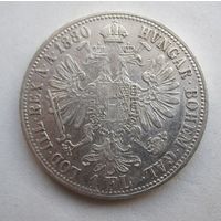 Австро-Венгрия 1 флорин 1880  серебро  .37-65