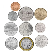 ЗИМБАБВЕ 1997-2003 год. НАБОР 10 монет (1, 5, 10, 20, 50 центов 1, 2, 5, 10, 25 Долларов) UNC