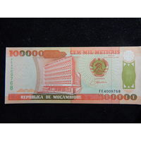 Мозамбик 100 000 метикалов 1993г UNC