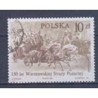 [1022] Польша 1986. 150 лет пожарной службе Варшавы. Одиночный выпуск. Гашеная марка.