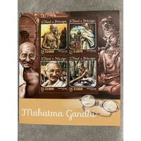 Сан Томе и Принсипи 2016. Махатма Ганди 1869-1948. Малый лист