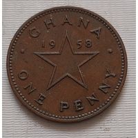 1 пенни 1958 г. Гана