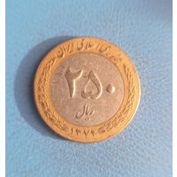 Иран 250 риалов 1372 (1993) год лотос биметалл