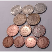 Германия. 12 монет XF-UNC, одним лотом.
