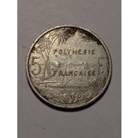 Французская Полинезия 5 франков 1982 года .