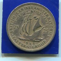 Карибские острова , Карибы 25 центов 1955