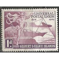 Гилберт и Эллис. 75 лет Всемирному Почтовому Союзу. 1949г. Mi#54.