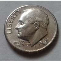 10 центов (дайм) США 1988 D