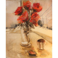 Картина "Розы" А.Бондарев х.м.50х60