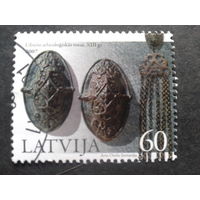 Латвия 2007 археология, бронзовые изделия 13 века Mi-1,8 евро гаш.