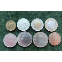 8 турецких монет,вышедших из обращения