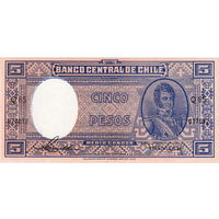Чили, 5 песо обр. 1958 г., UNC