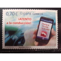 Испания 2012 Безопасность движения, мобильный телефон за рулем