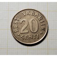 Эстония 20 центов/сенти 1992