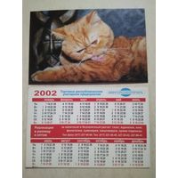 Карманный календарик. Котик. Мингорсоюзпечать. 2002 год