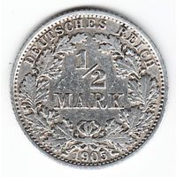 1/2 марки 1905 год A _состояние VF+