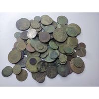 Сборный лот монет Российской Империи,110+ шт