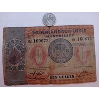 Werty71 Нидерландская Индия 1 гульден 1940 банкнота Редкая