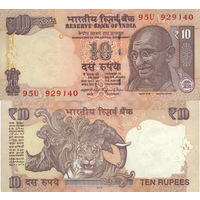 Индия 10 Рупий "М" 2014 UNC П2-66
