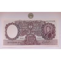 Werty71 Аргентина 1000 песо 1954 - 1964 aUNC банкнота Корабль дёшево Редкая