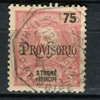 Португальские колонии - Сан Томе и Принсипи - 1902 - Надпечатка PROVISORIO на 75R - [Mi.86] - 1 марка. Гашеная.  (Лот 107AW)
