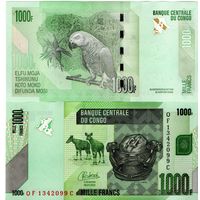 Конго 1000 франков 2022 год UNC(из пачки)