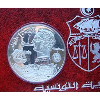 1 динар Тунис 1969 Югурта Весы Правосудие Серебро 925 (монета из набора)