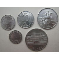 Северная Корея (КНДР) 1, 5, 10 чон 1959 г., 50 чон 1978 г., 1 вона 1981 г. Комплект