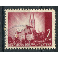 Хорватия - 1941/42г. - ландшафты, архитектура, 2 K - 1 марка - гашёная. Без МЦ!