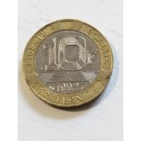 Франция 10 франков 1992