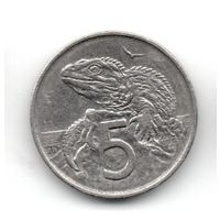 КОРОЛЕВСТВО НОВАЯ ЗЕЛАНДИЯ 5 ЦЕНТОВ 1967 ФАУНА. ЯЩЕРИЦА. ГАТТЕРИЯ