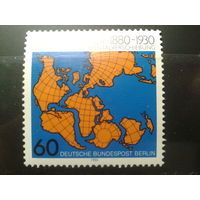 Берлин 1980 Геофизика и метеорология, карта мира Михель-1,6 евро