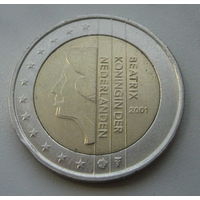 Нидерланды 2 евро 2001г.