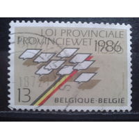 Бельгия 1986 Карта Бельгии с разделением на провинции