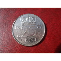 25 центов 1977 год Нидерланды