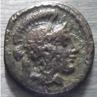 Киликия Малая Азия (Киликия). 4 век до н.э.  Оболь. серебро. Голова Афины справа