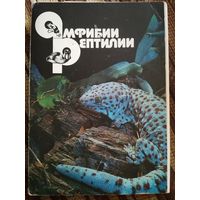 22 цветные открытки.( 1989г.)  Полная коллекция. Амфибии/Рептилии.