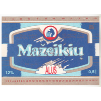 Этикетка пива Mazeikiu Прибалтика Ф044