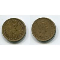 Гонконг. 10 центов (1956, буквы KN)
